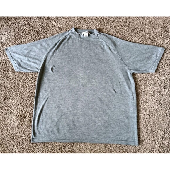 Anthropology Top Women's XL Gray Silk Short Sleeve - Picture 1 of 7